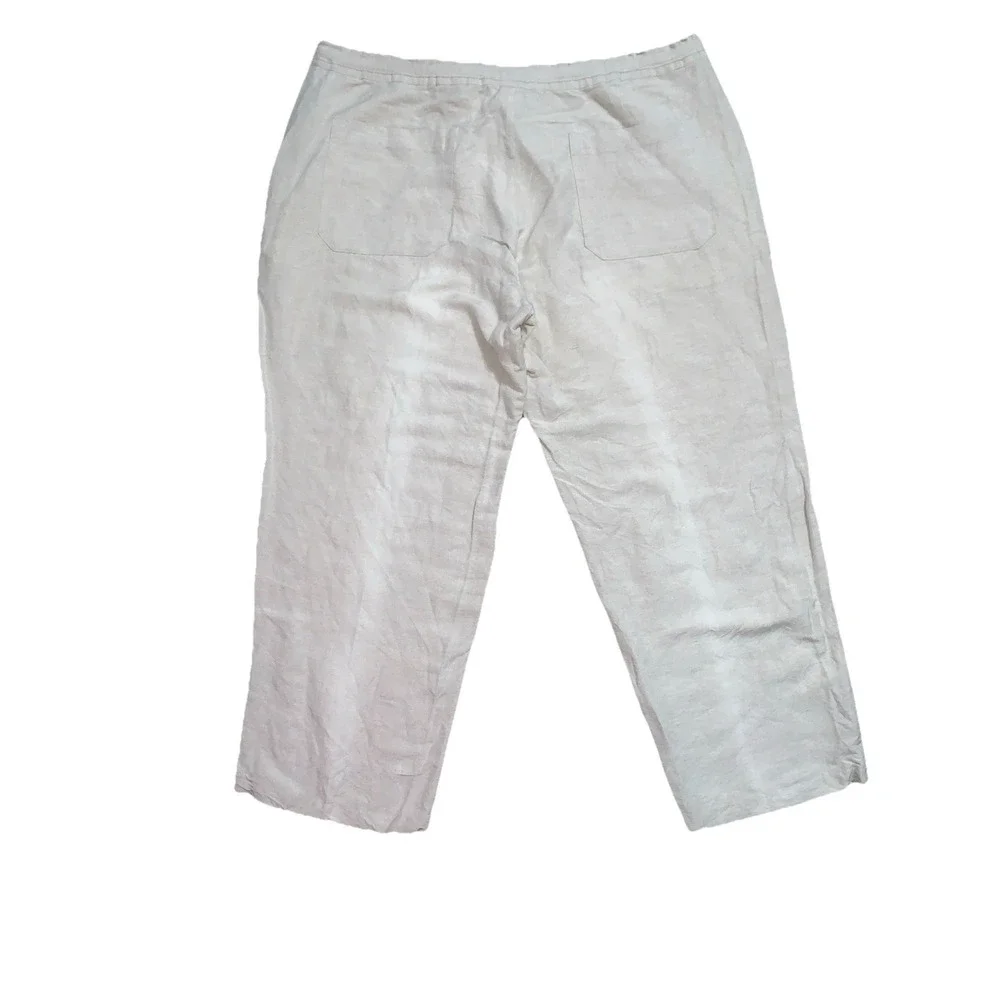 Havana Shirt Co Pants Men XL Beige Linen Blend Beach Casual Drawstring Inseam 29